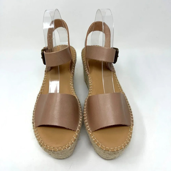 Soludos Tan Leather Slingback Platform Minorca Espadrille Sandals Size 10 - Picture 6 of 14
